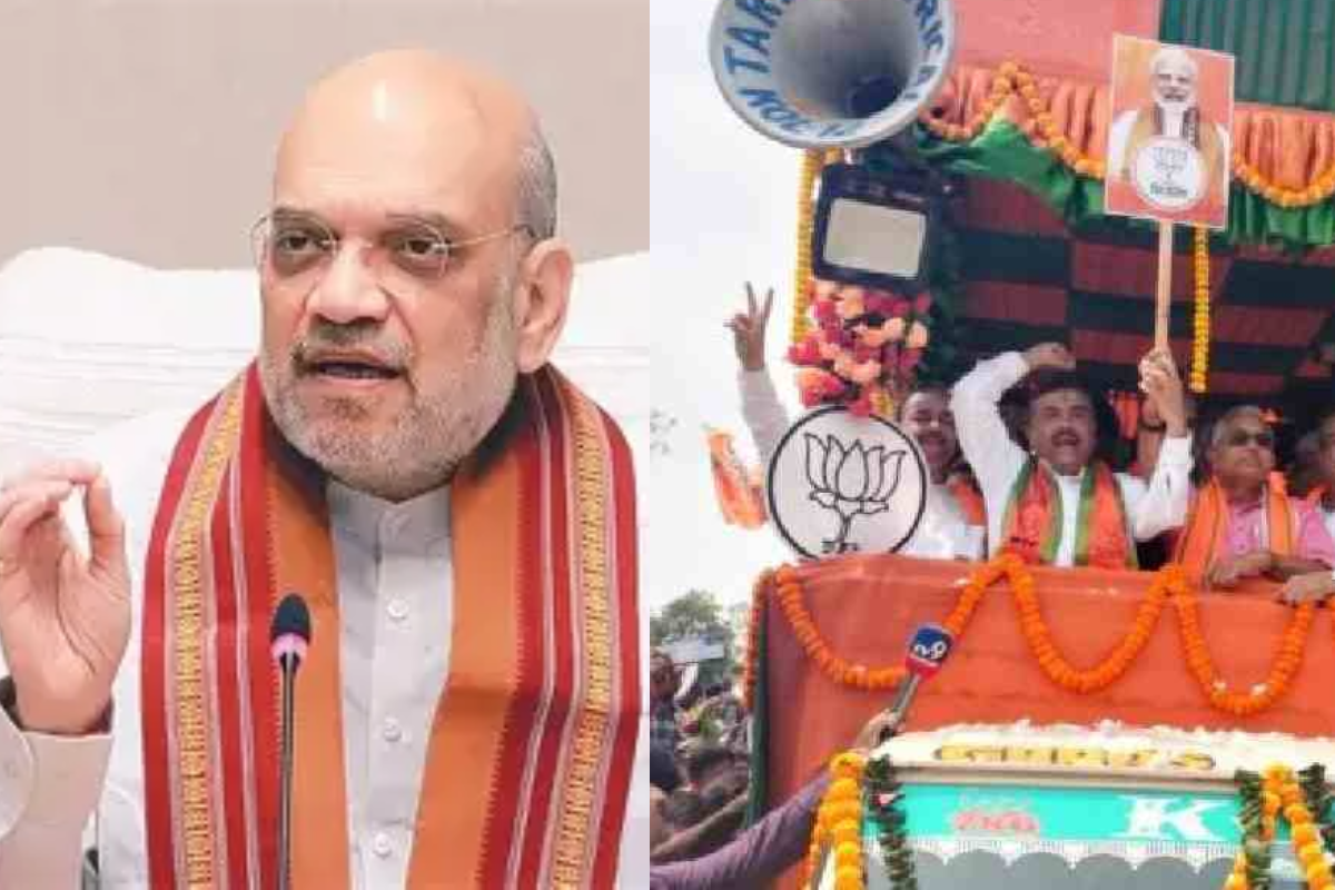 Amit Shah Bhabanipur roadshow during Suvendu Adhikari nomination rally in Kolkata