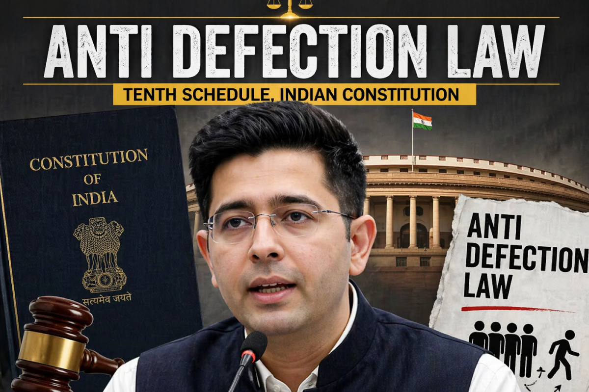 Raghav Chadha Defection Law India Rajya Sabha MP speaking at press conference