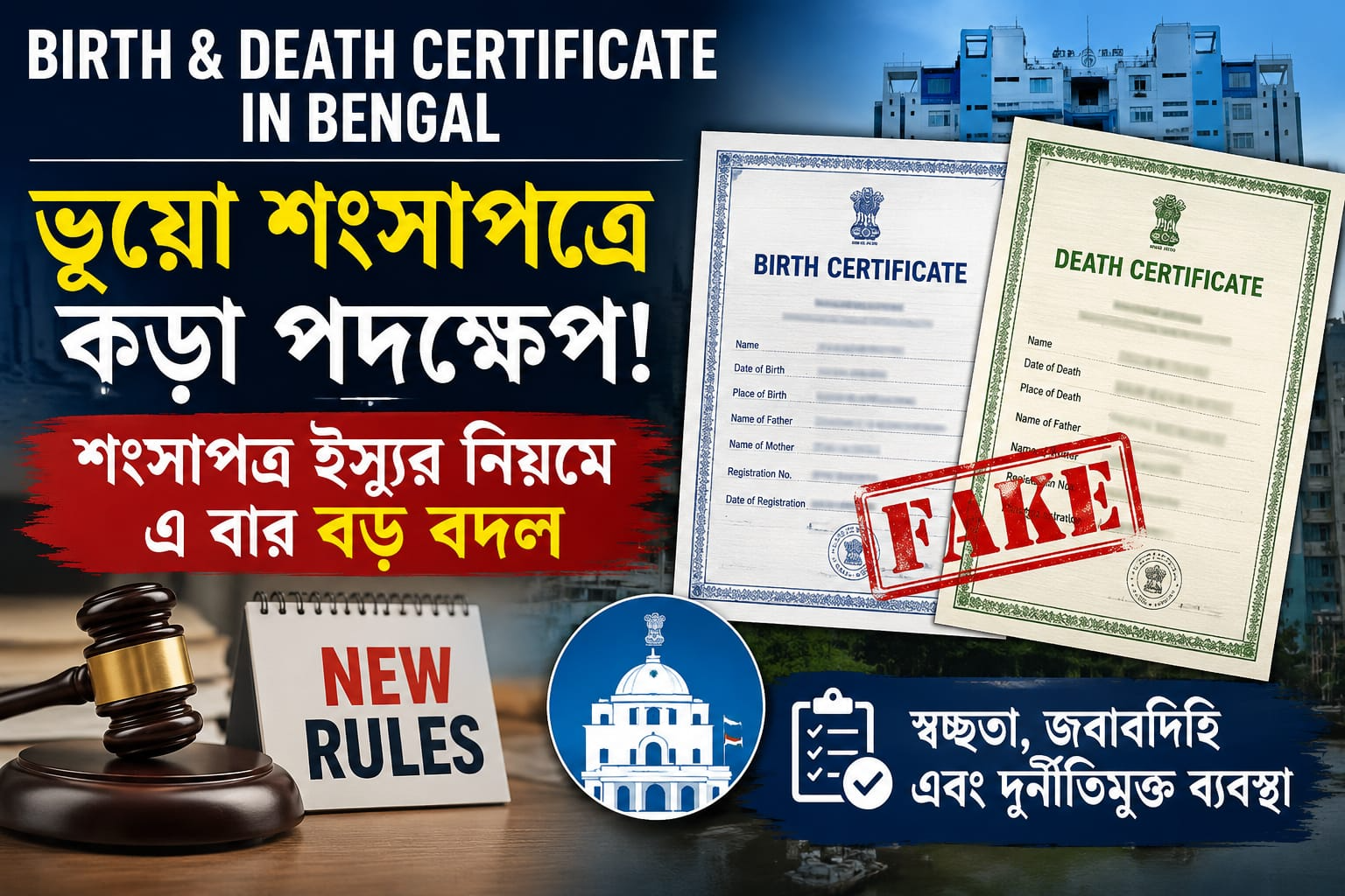 Certificate Verification Drive : ভুয়ো জন্ম-মৃত্যু শংসাপত্রে কড়া পদক্ষেপ, ইস্যুর নিয়মে বড় পরিবর্তন রাজ্যের